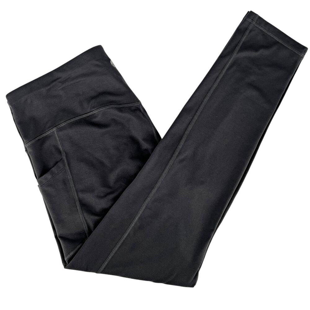 Dark Gray Yoga Pants Exercise Leggings Pockets Plus Size